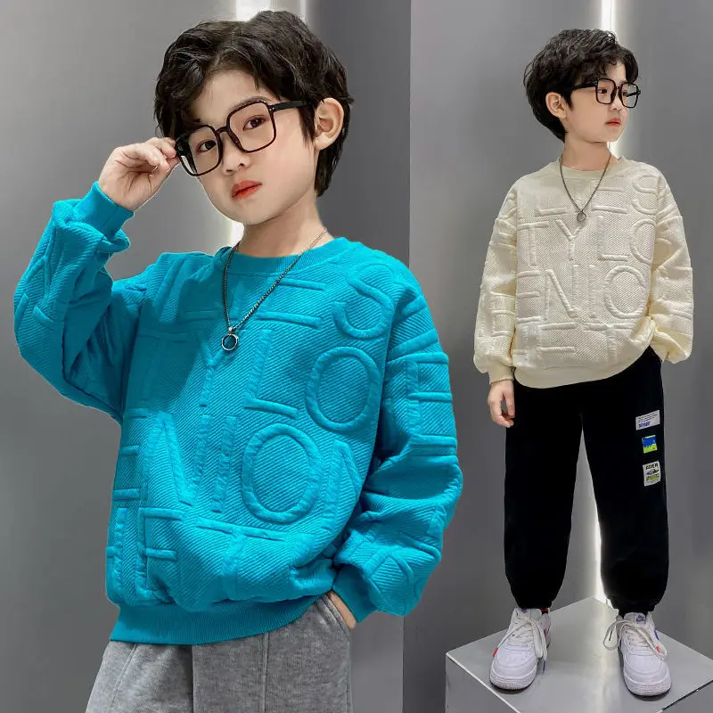 

Boy's Hoody Spring and Autumn Children's Fried Street Thin and Teens Clothing Long Sleeve Sweater Tops Fashion Hoodie