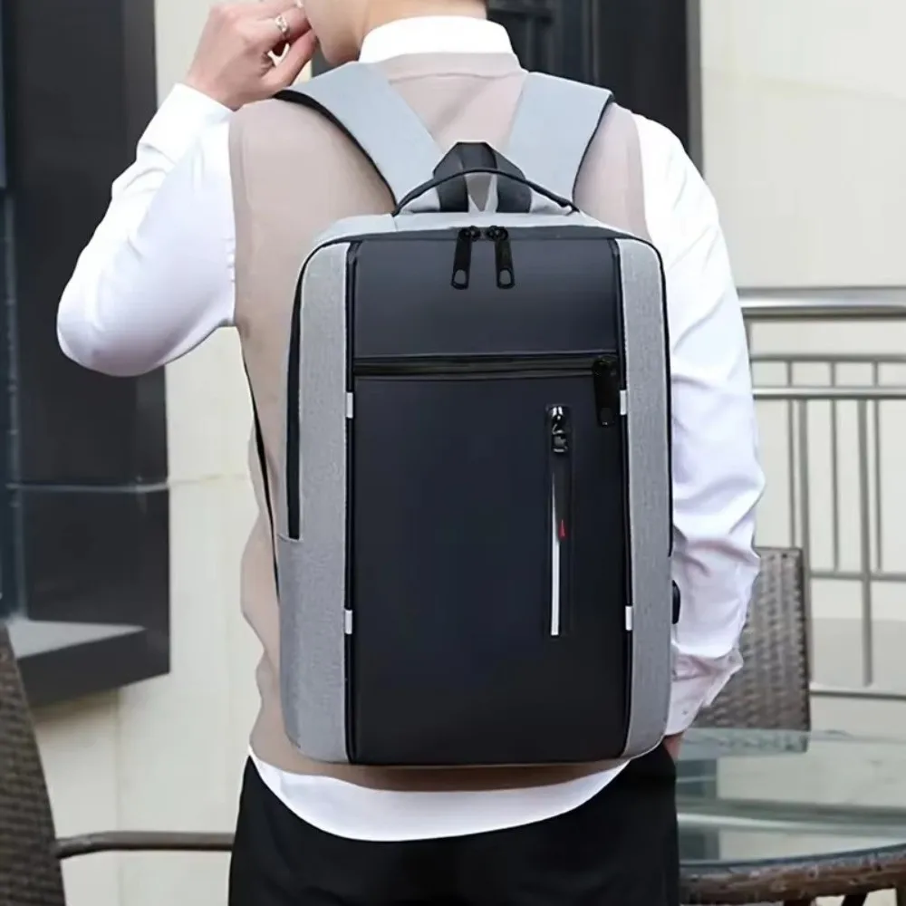 

New Waterproof Business Backpack USB Port Large Capacity Travel Backpack Multiple Compartments Schoolbag
