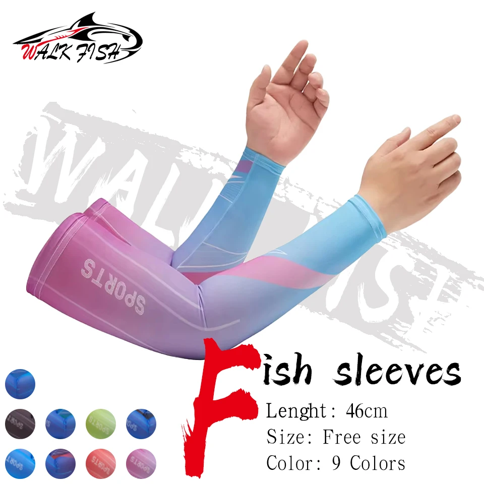 

WALK FISH 1Pair Summer Ice Fishing Sleeves Ultraviolet-proof Cuff Driving Sunsreen Protection Arm Sleeves Sports Hiking Cycling