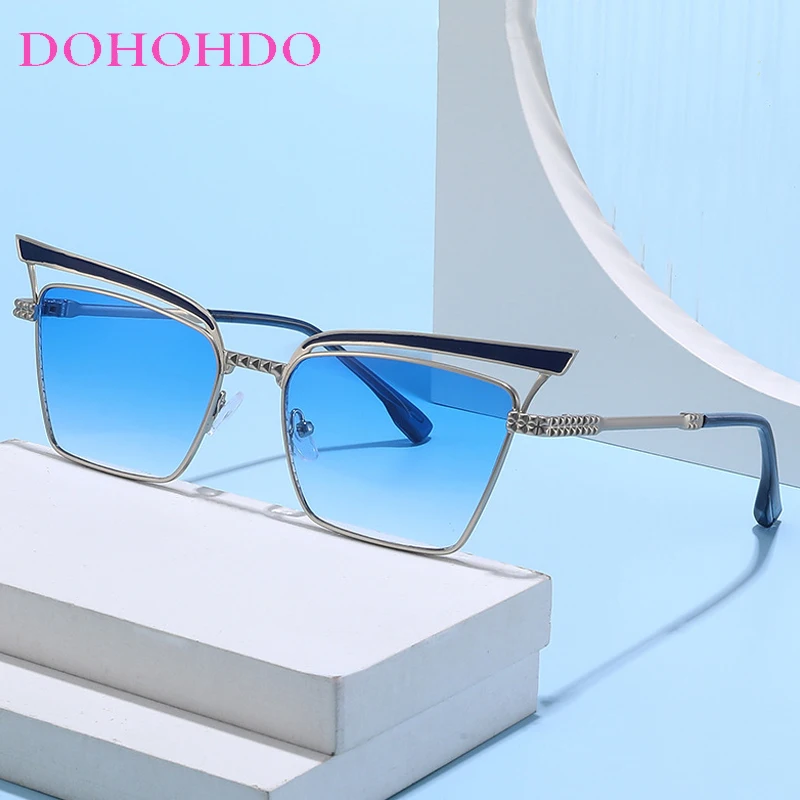 

Vintage Fashion Cat Eye Metal Frame Sunglasses Women Trendy Fashion Brand DesignerDriving Shades Travel Sunglass Men UV400 Очки