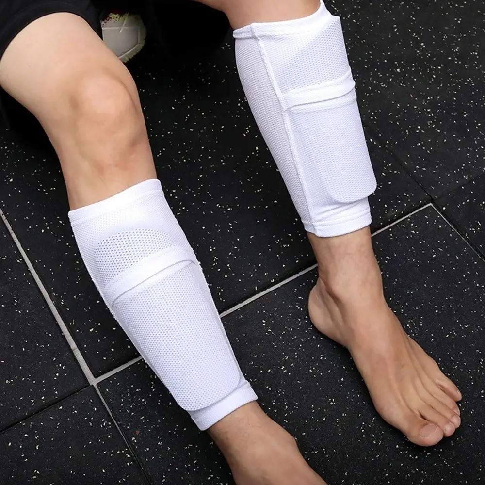 مع جيب كرة القدم غطاء يقي قصبة الرجل مرونة عالية تنفس كرة القدم الساق Shinguards شين منصات الجوارب للبالغين المراهقين الأطفال