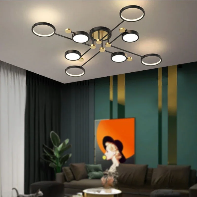 Modern Luxury LED Ceiling Lamp Bedroom Restaurant Living Room Kitchen Remote Control Chandelier Home Decoration Lighting Fixture