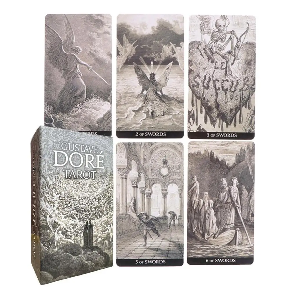 78pcs Gustave Dore Tarot Card Family Party Entertainment Board Games Witch Divination Game Oracle Decks