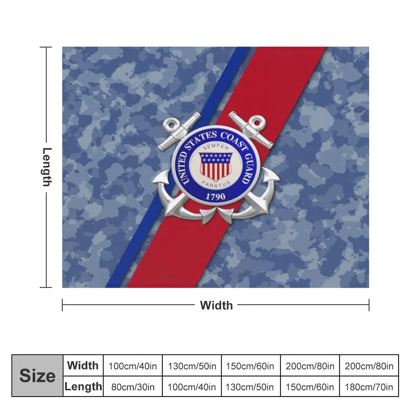 US Coast Guard Throw Blanket Hair funny gift Soft Big For Sofa Thin Blankets