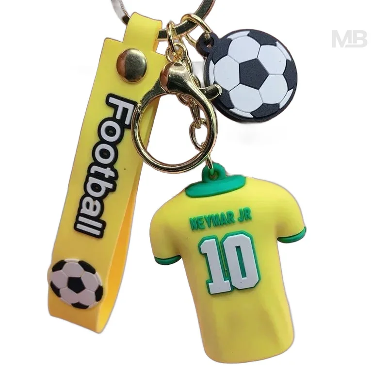 Football Star Jersey Keychain Number 7 10 Soccer Player Shirt Pendant Bag Charm Car Key Ring 3D Sports Fans Gifts Collection view 3