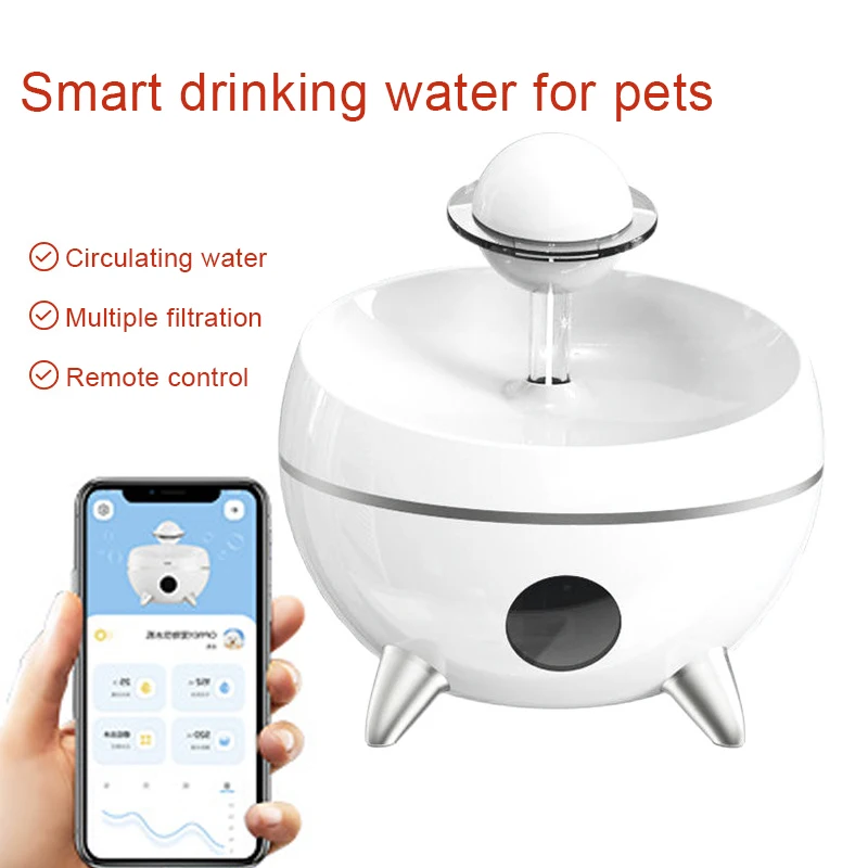 Automatic Pet Cat Drinking Water Fountain Led Usb Dog Cat Pet Mute Drinker Feeder Bowl 2.2l Automatic Pet Feeder