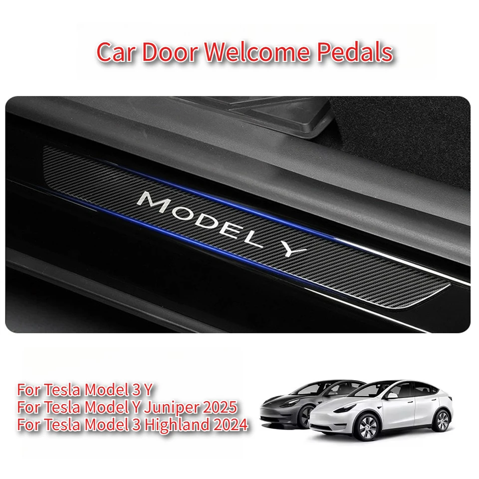 

Для Tesla Model Y Juniper Model 3, аксессуары Highland, дверные педали, нержавеющие передние и задние пороги, защита порога