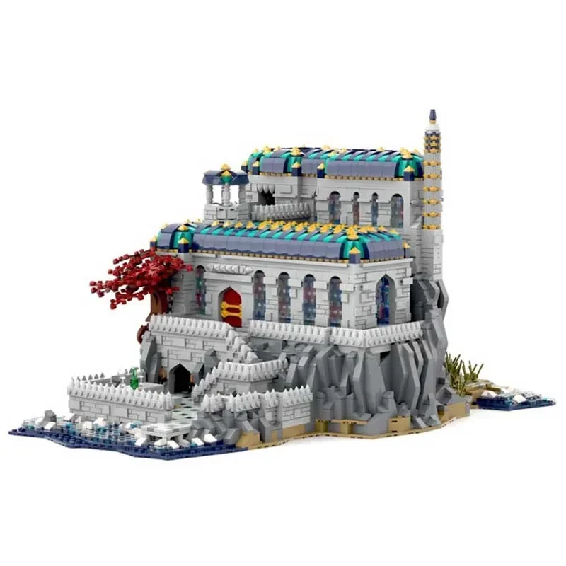 Modelo City Street View, bloques de construcción Moc, modelo de palacio Oriental, tecnología de construcción, bloque Modular, juguete DIY, conjunto de regalos para vacaciones