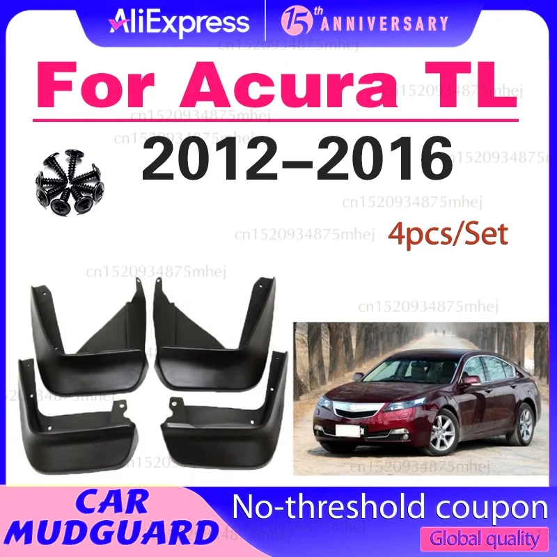 

4Pcs Splash Guard Set For Acura TL Sedan 2012-2016 2013 2014 2015 Car Mud Flaps Fender Guards Easy Install Auto Accessories