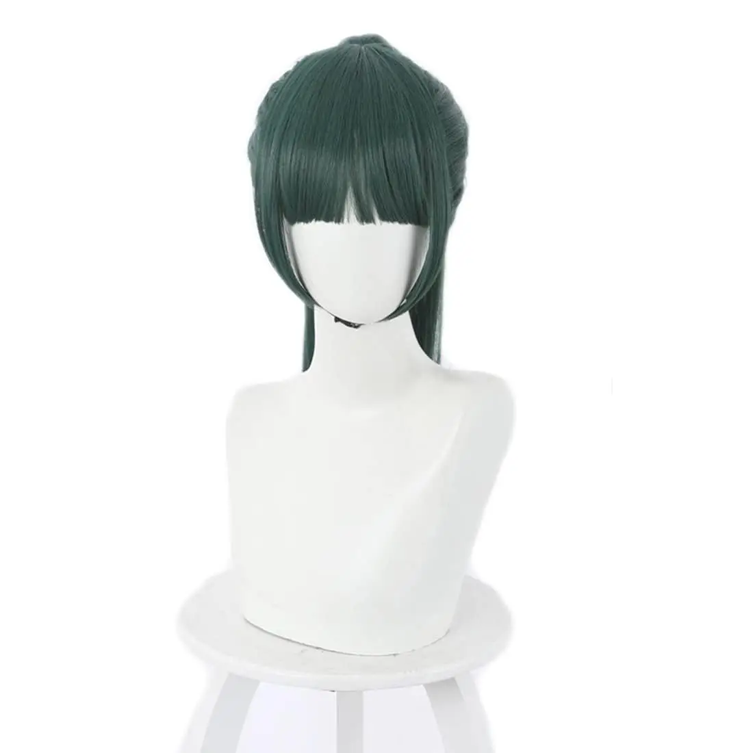 Anime Cosplay Maki Zenin Wigs Dark Green Ponytail Heat Resistant Synthetic Hair Cosplay Wigs Halloween
