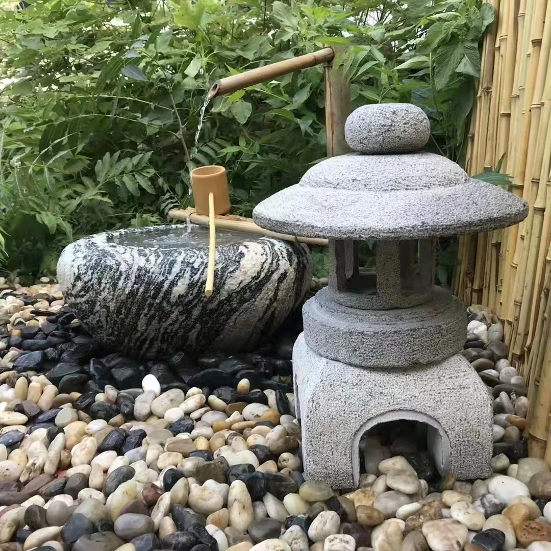 Outdoor garden uses Chinese handmade granite standing lights