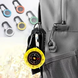 1Pc Professional Outdoor Buckle Type Sports Off-Road Compass, Waterproof Luminous Portable High Precision Pointing, Yellow, Blue