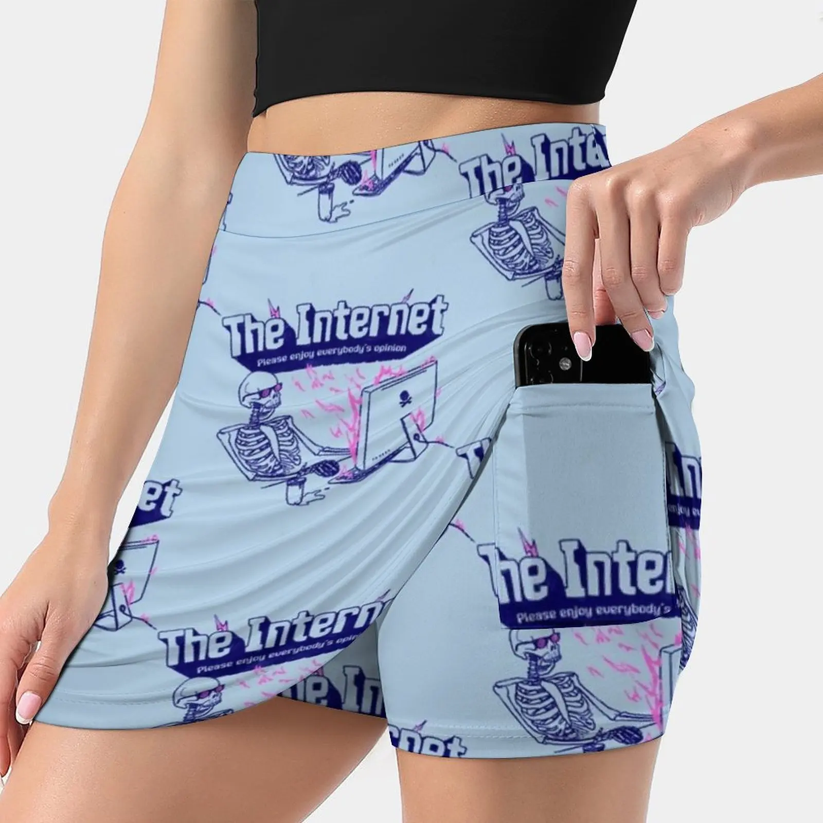 The Internet Women's skirt With Pocket Vintage Skirt Printing A Line Skirts Summer Clothes Internet Trolling Social Media Media