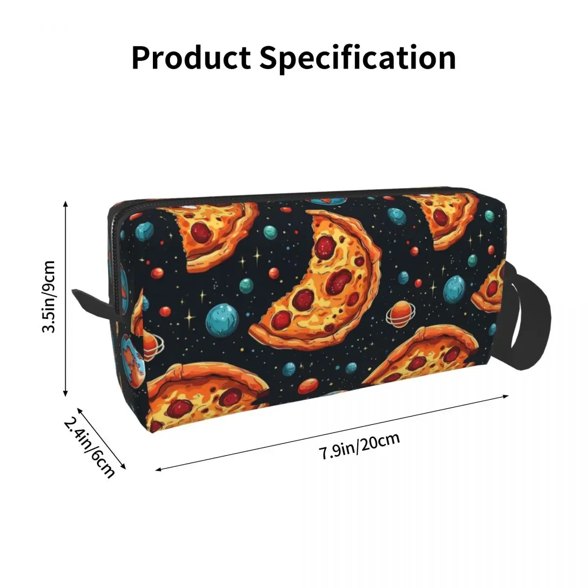 Pizza In Space Pattern Cosmic Foodie Design Whimsical Pizza Lover's Artwork Pencil Case Pen Bags Pen Box Pencil Pouch Makeup Bag