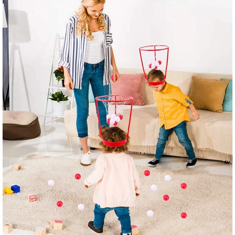 Outdoor  Headband Hoop  Basketball Party Game Set for Kids and Adults Carnival Game Adjustable Headband for Indoor Outdoor