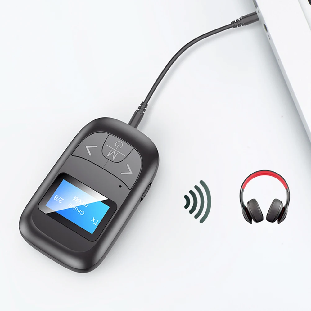 

1PC Wear-Resistant Bluetooth 5.0 Audio Adapter With LCD Screen And Noise Reduction For Home