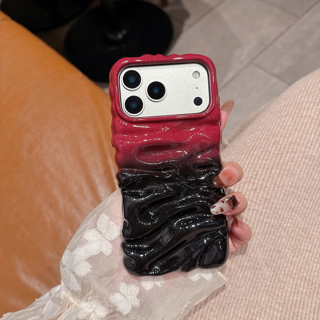 أنيق اللون الاصطدام لصق كريم التجاعيد نمط للصدمات واقية غطاء الهاتف القضية آيفون 17 16 15 14 برو ماكس #6