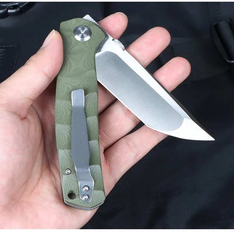 الحرة الذئب FW49 D2 سكين للفرد G10 مقبض زعنفة الكرة تحمل في الهواء الطلق التخييم بقاء التكتيكية الصيد EDC سكين جيب