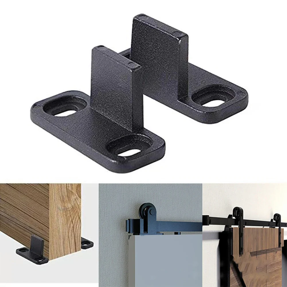 1pair Sliding Anti Swinging Adjustable Furniture Hardware Bottom Bracket Floor Fixing Low Noise Barn Door Floor Guide