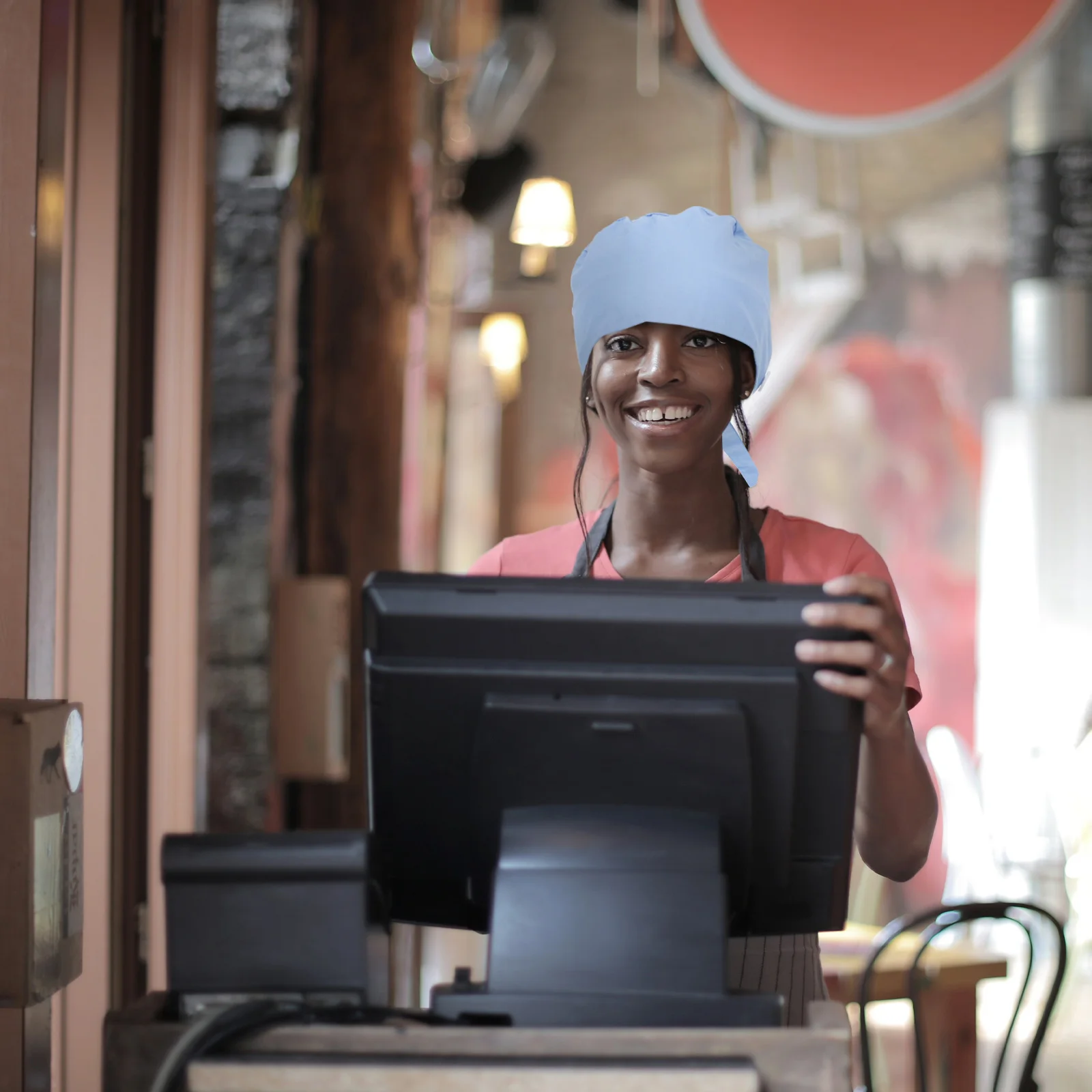 Gorro de trabajo de algodón ajustable para hombres y mujeres, gorro con lazo y botón, gorro de Chef, cubre el pelo, gorro exfoliante, banda para el sudor para hombres