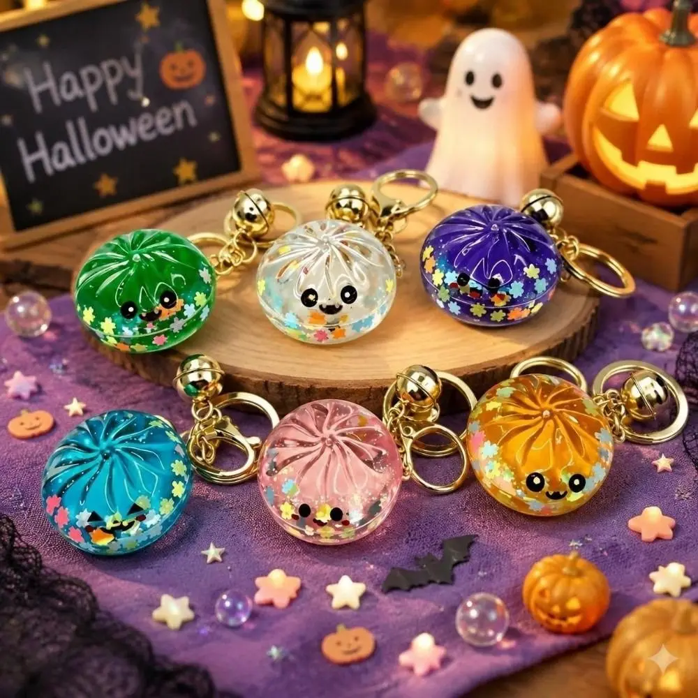 Fun Flowing Sand Dumpling Keychain Random 1 PCS Acrylic Bun Pendant Squishy Miniature Steamed Bun Pendant Gift