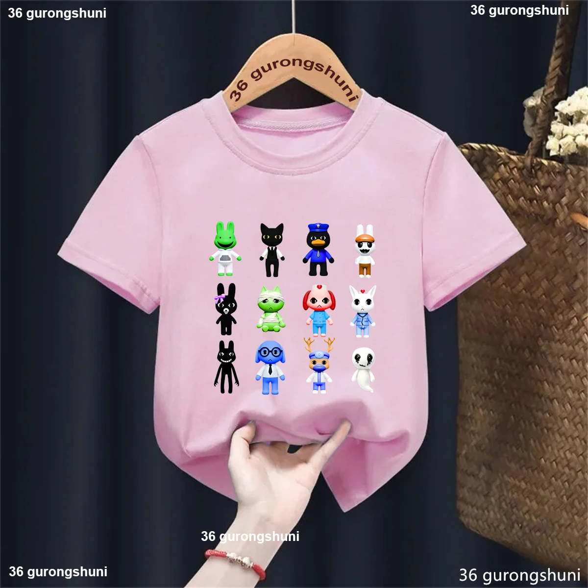 Animal Hospital Game Kids T‑Shirt, Full Game Characters Collection Graphic Tee, Cartoon Vet Doctor Print Boy/Girl Summer Tshirt