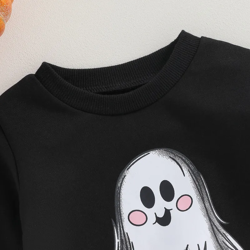 RUEWEY Halloween Baby Girl Boy Clothes Sweatshirt Bodysuit Newborn Baby Stuff Ghost/Pumpkin Print Long Sleeve Jumpsuit for Kid