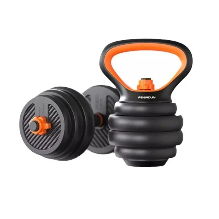 10kg Without Pot Handle Barbell Kettlebell Dumbbell Six-in-One Set Adjustable Rubberized Environmental Dumbbell