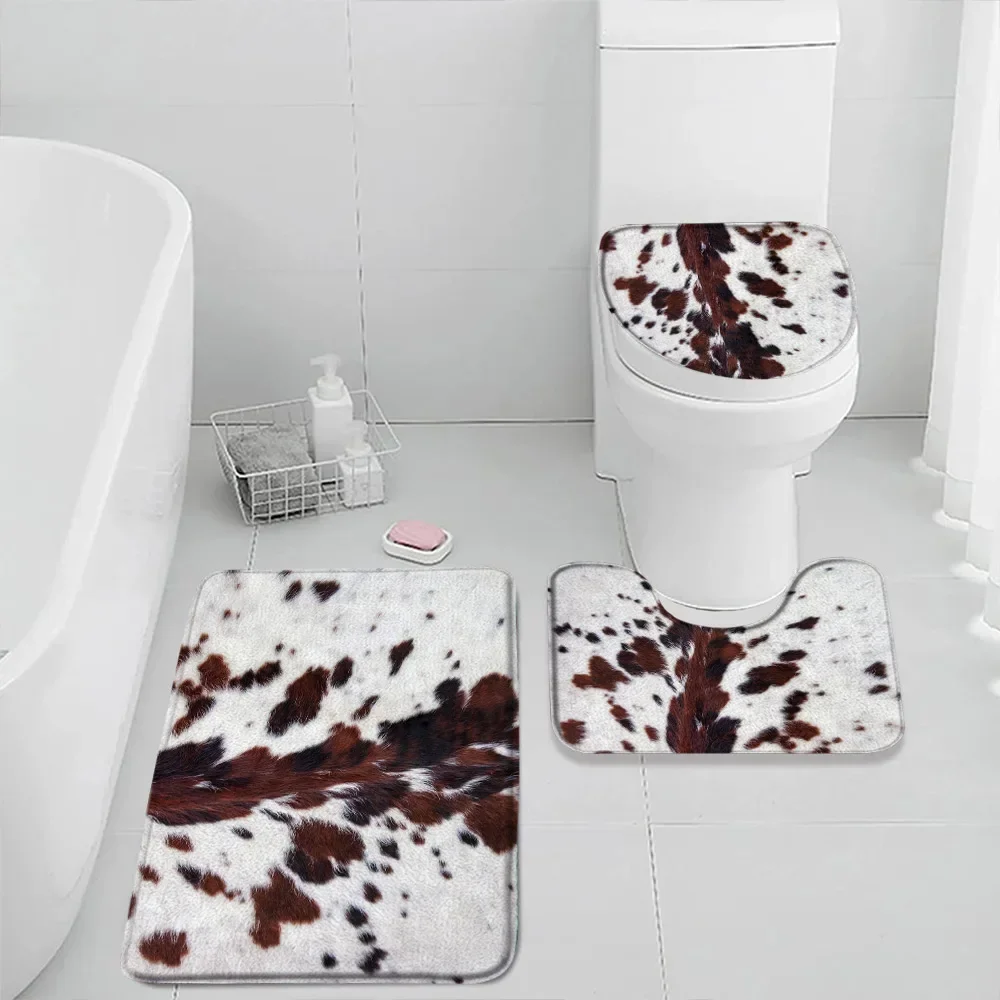 Leopard Fashion Pattern Mats Tiger Animal Zebra Rose Non-slip Flannel Print Stripes Bedroom Bath Mat Anti-Slip Bath Mat Set