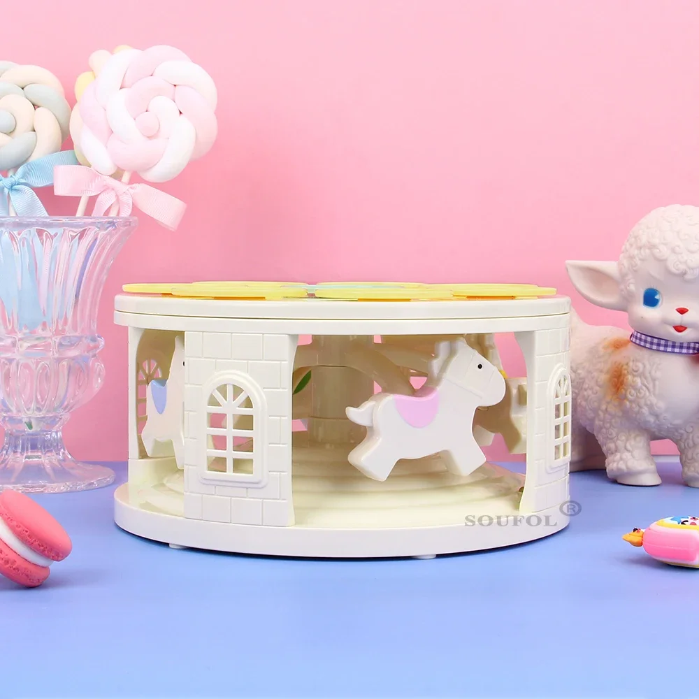 Carousel Cupcake Holder Multifunctional 360 Degree Automatic Rotating Plates for Parties Birthday Festivals Home Desserts