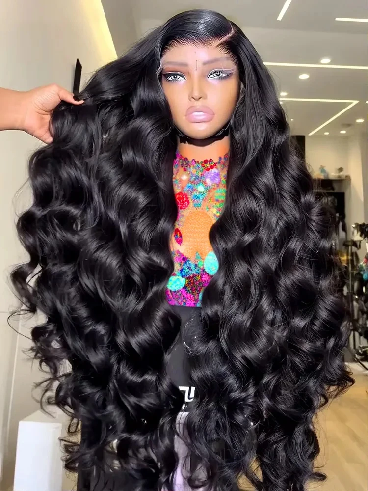 

180 200 Density 30 40 Inch Body Wave Lace Front Human Hair Wigs Water Wave 13x4 13x6 HD Transparent Lace Frontal Wig For Women