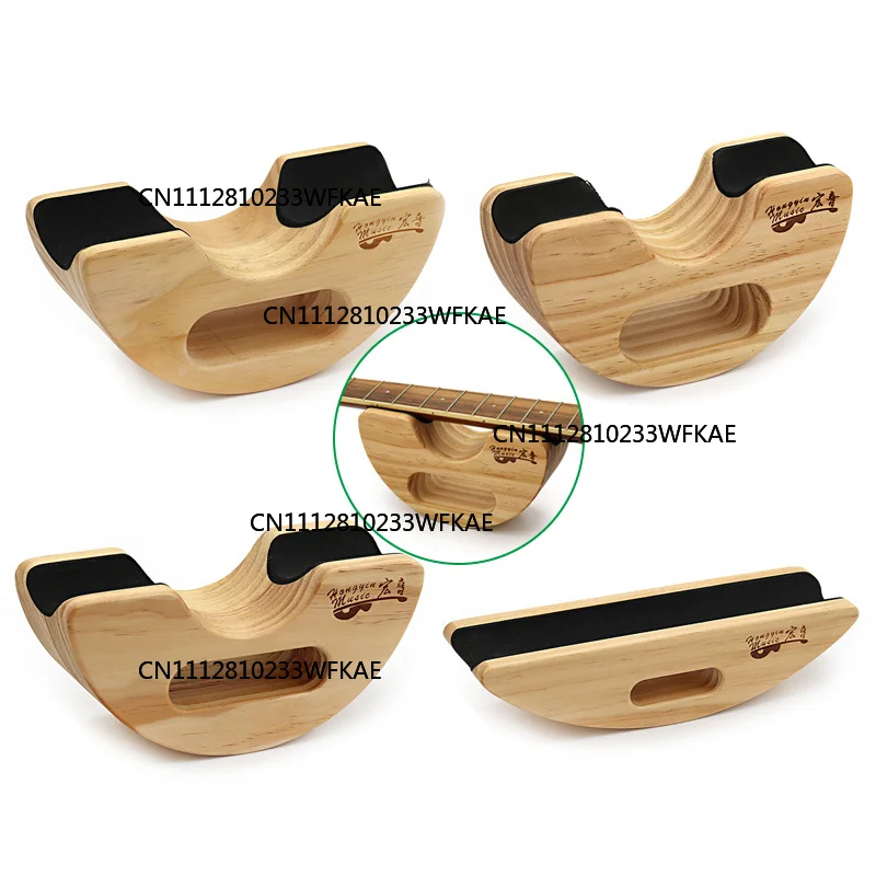 For Guitar Bass Neck Rest Caul Semicircular Wooden Stand Neck Support Guitar Fretwork Cork Lining 245x80x95mm