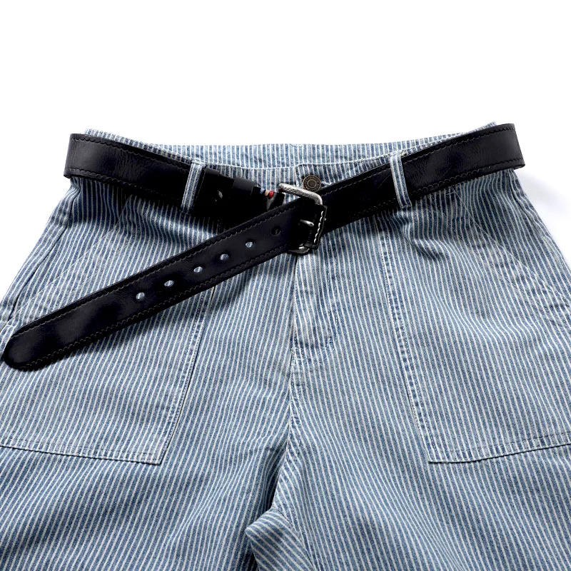 

Retro Waed Cotton Khaki orts Men's Casual Loose Straight Leg Jeans ort Pants Trendy Five-Point Length Youth ular