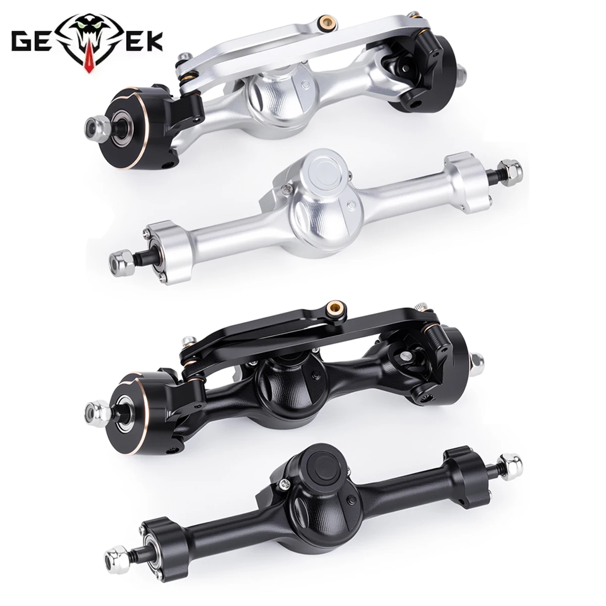 Heavy Duty Aluminum Front And Rear Axle with Steering Knuckles Set for 1/30 RC Crawler SCX30 Bronco Wrangler K10 Upgrade Parts