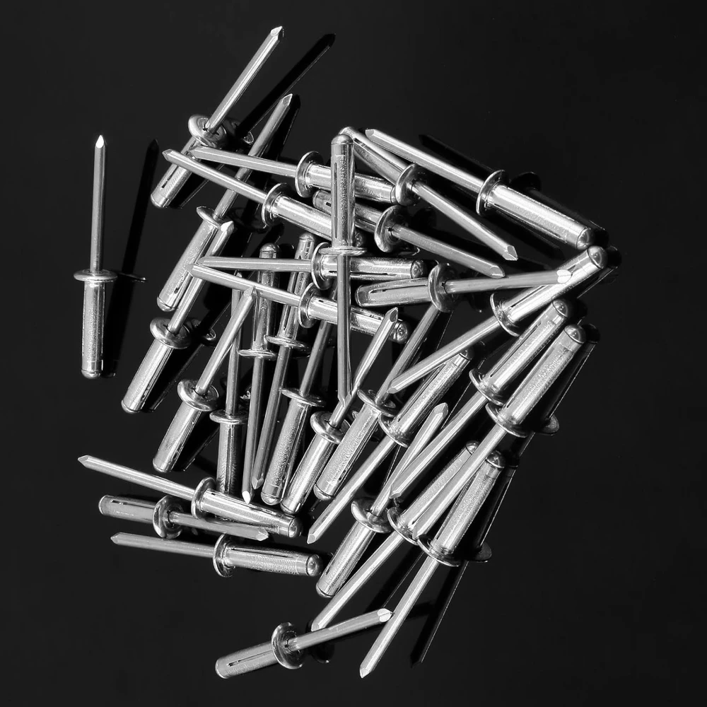 

250pcs Large Flange Blind Rivets Aluminum Cap Iron Core Pop Blind Rivet Assortment Kit Nails Duct Boat Rivet Home Hardware