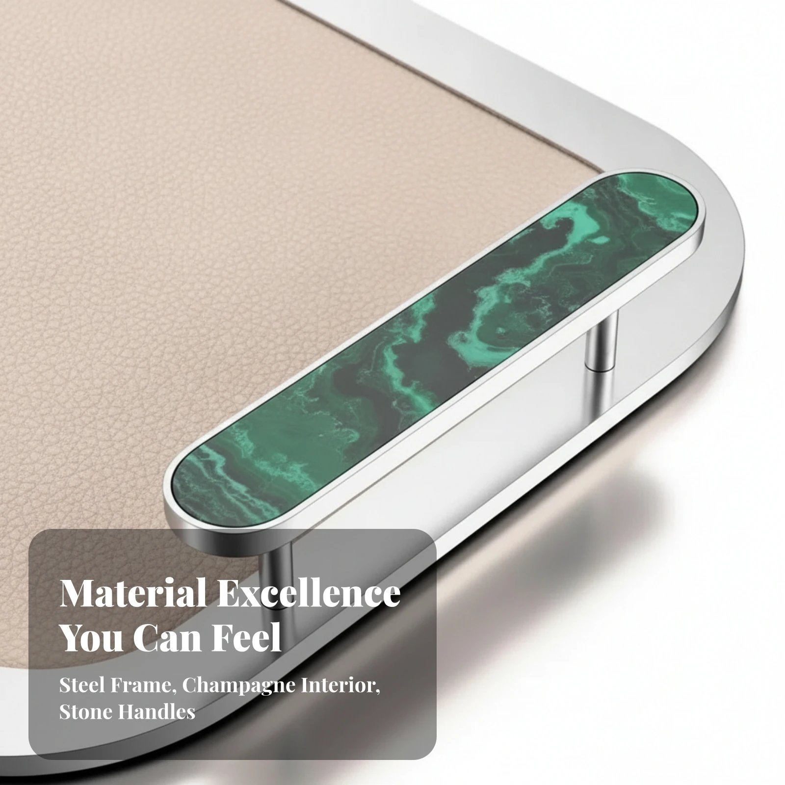 Rectangular Serving Tray Mirror-Finish Stainless Steel Tray Platter Polished Rounded Corners for Hosts, Coffee Table