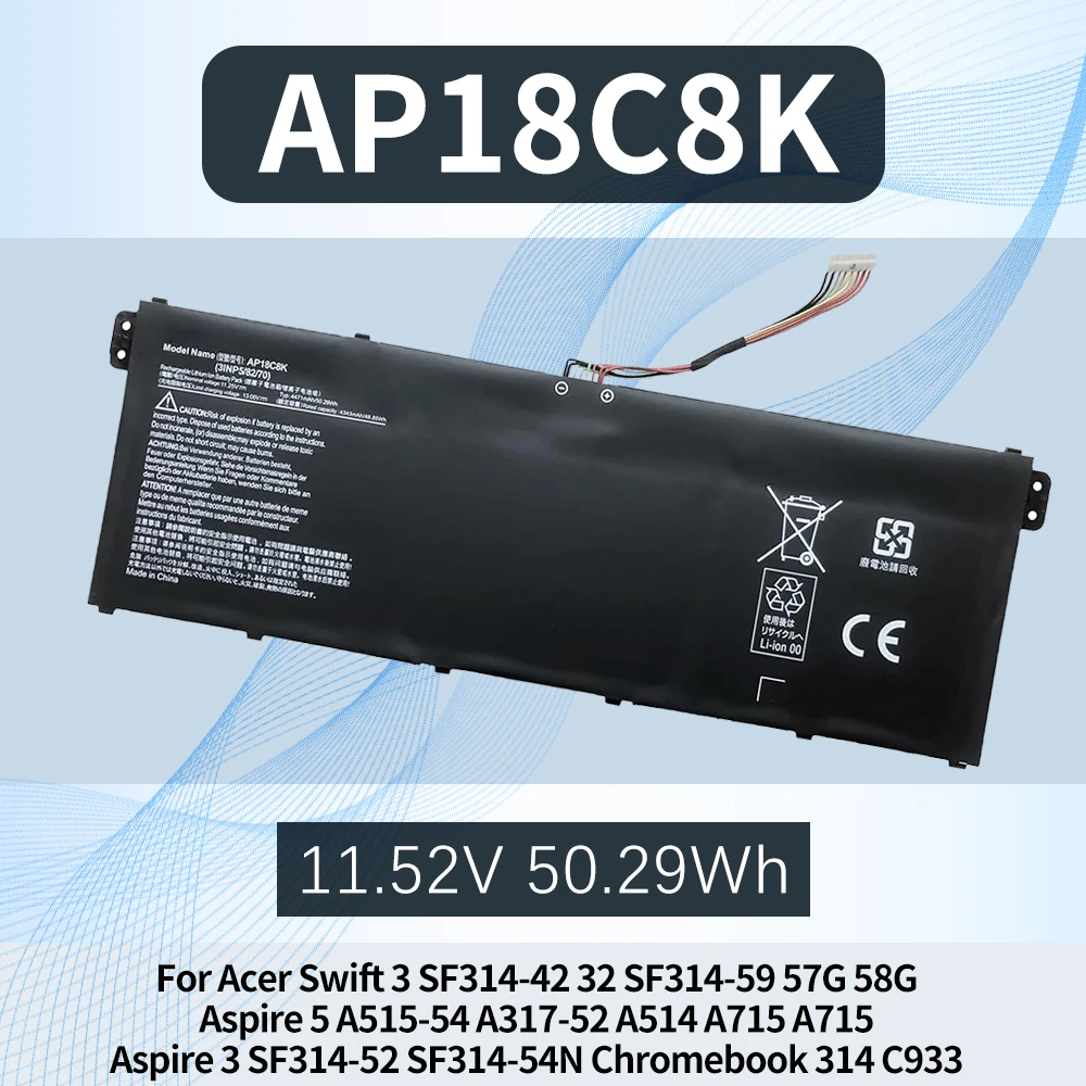 AP18C8K Laptop Battery for Acer Aspire 5 A514-52 A514-54 7 A715-42G Swift 3 SF314-58 SF314-58G SF314-59 SF314-42 SF314-57