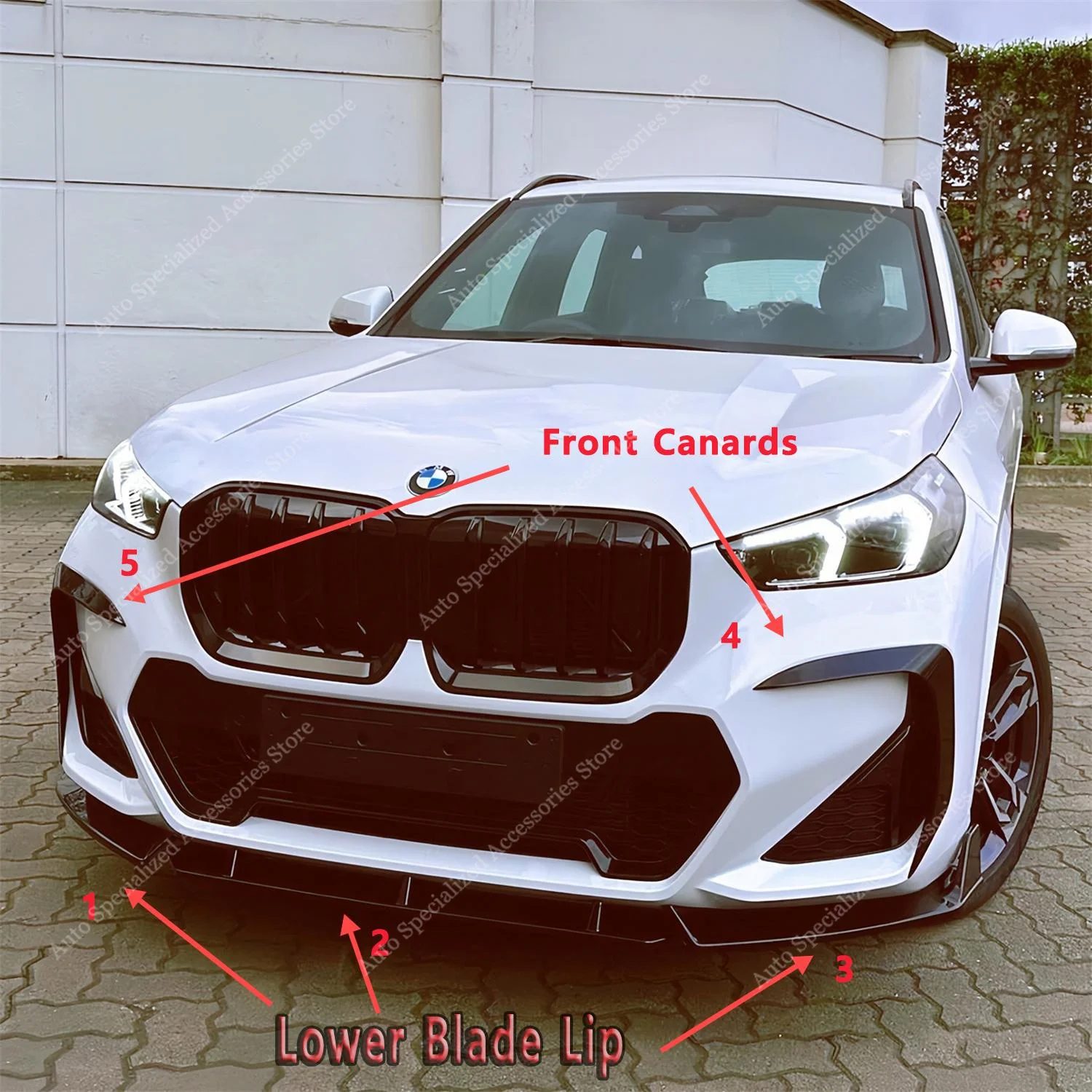 MT Style Front Bumper Splitter Lip Spoiler Canards Blade For Bmw X1 iX1 U11 25i 20i 23i ix1 M Sport 2023-2025 Bodykits Tuning