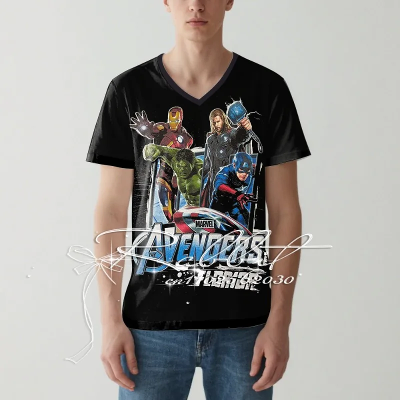 

2025 New Parent Child Marvel Movie Fans 3D Printed T-shirt Captain America Adult Children's Casual Loose Short Sleeve