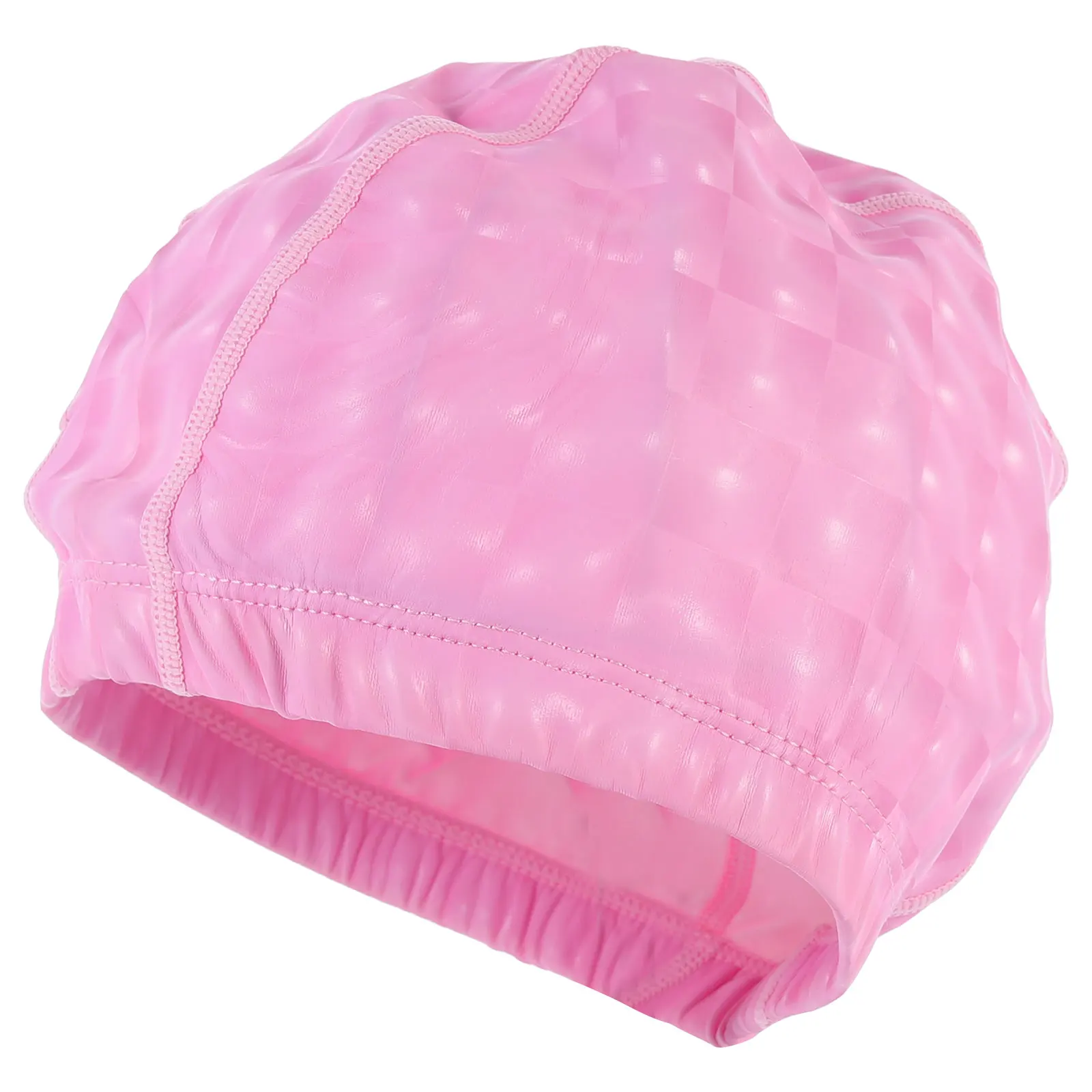 

Adult Swim Cap PU Coated Unisex Waterproof Hat Large Size Elastic Comfortable Hair Protection Swimming Sports