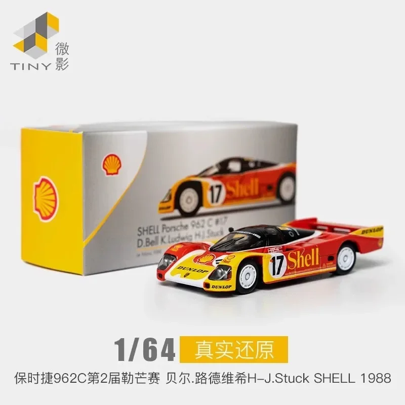 Sparky & Tiny 1/64 962C Le Mans Rally 1988 Legering Speelgoed Motorvoertuig Diecast Metaal Model Geschenken