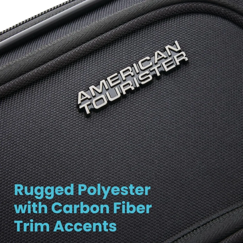 Bagaglio a mano espandibile con ruote girevoli, valigia morbida nera da 20 pollici per viaggi brevi