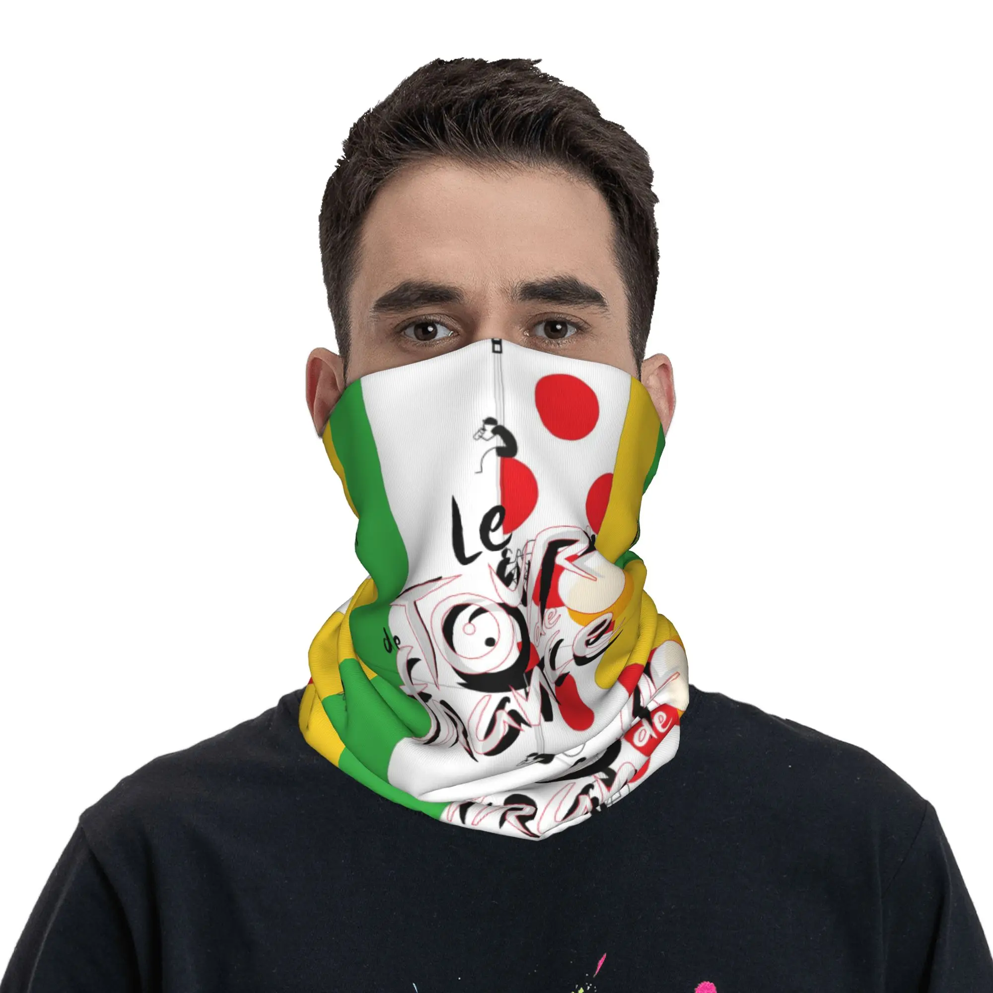 Custom France TDF Tour  Bandana Winter Neck Warmer Women Windproof Wrap Face Scarf for Hiking  Gaiter Headband