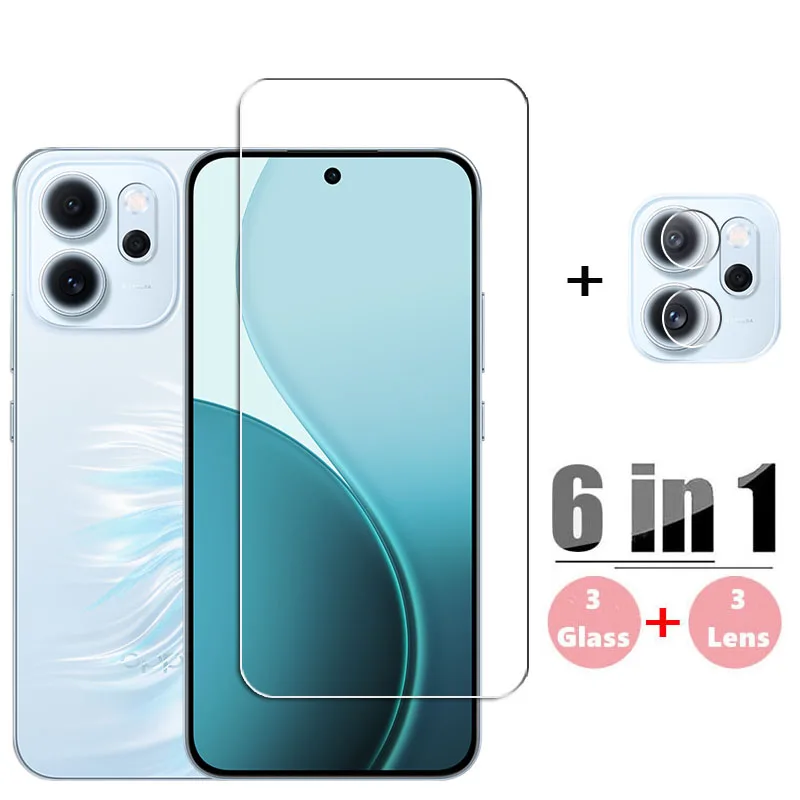 6in1 Full Gule Glass For OPPO Reno14 F 5G Screen Protector Reno 14 F Tempered Glass Protective Phone Lens Film OPPO Reno14 F