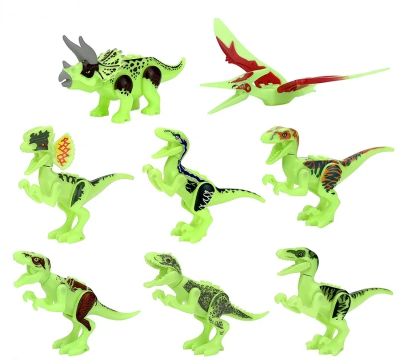 

Luminous Dinosaur Toys for Children Jurassic Tyrannosaurus Glow in the Dark Building Blocks Educational Toy Gift Home Decoration