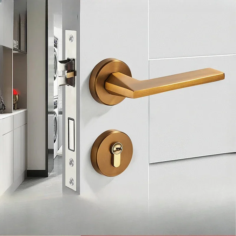 Modern Minimalist Interior Split Lock Bedroom Bathroom Wooden Door Silent Handle Lock Bedroom