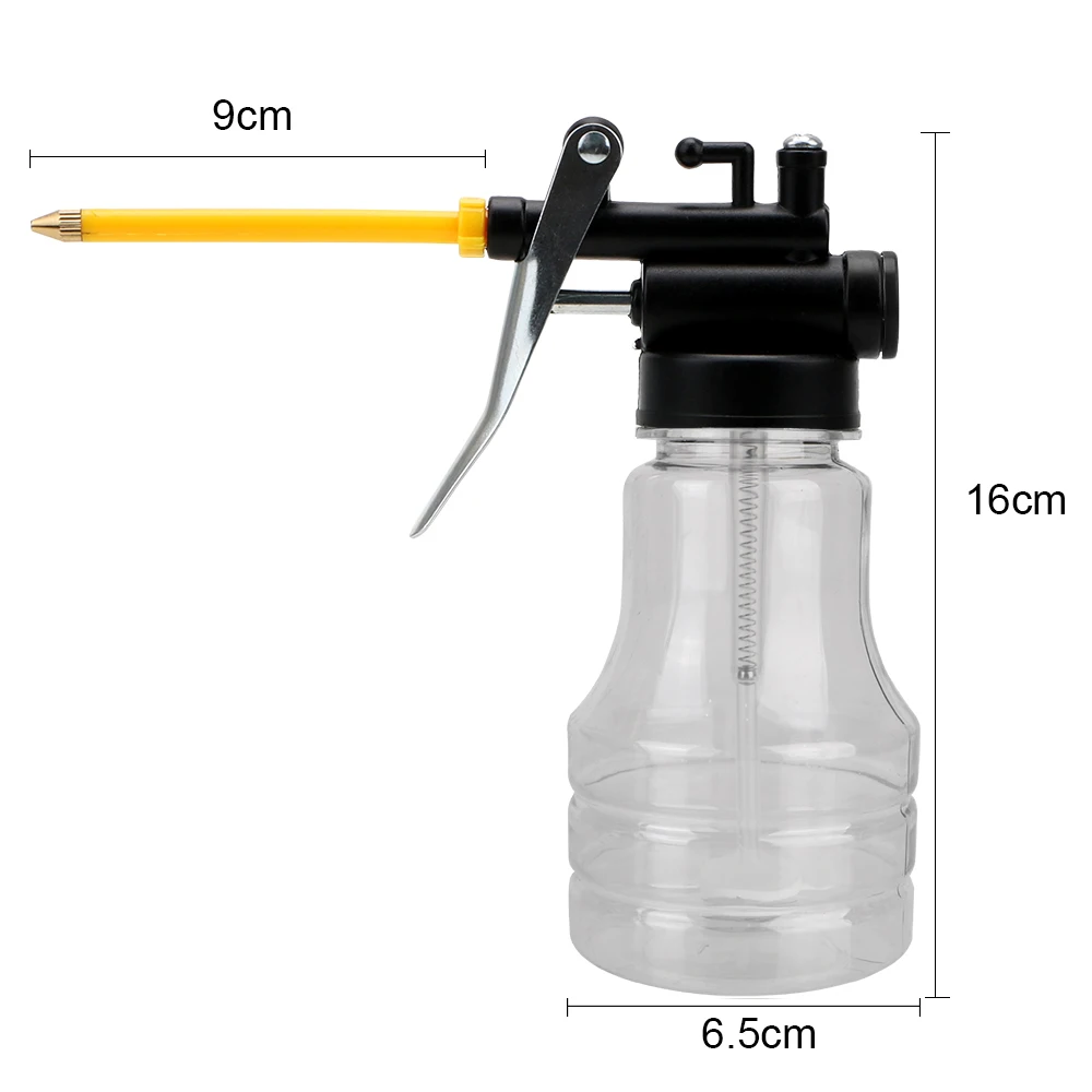 Transparent 250ML Oil Pump Cans Clear Oil Can Hand Tools Lubricator High Pressure Oiler Grease Flex Gun