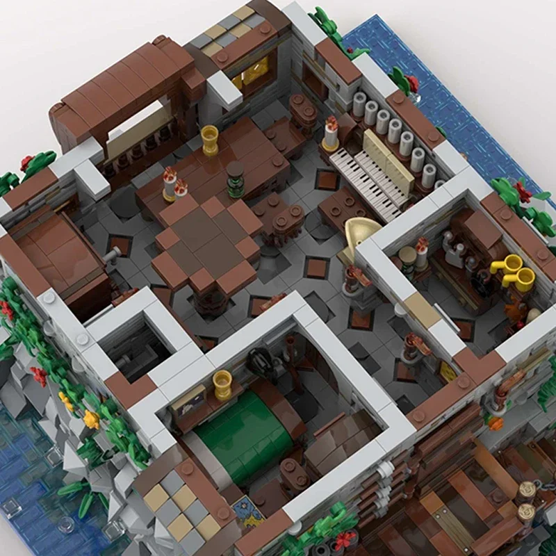 การวิเคราะห์ Moc อิฐ Fortress รุ่น Pirate Skull Island Modular Building Blocks ของขวัญของเล่นเด็ก DIY ชุดประกอบ