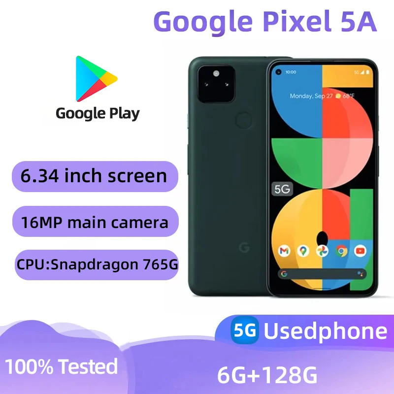 Google Pixel 5A 5G Smartphone 6GB RAM 128GB ROM 6.34inch NFC Octa Core Snapdragon used  phone