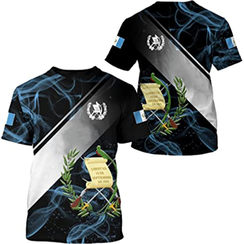 

3D Print Guatemala National Flag T-shirt For Men Short Sleeve Oversized Tees Top Streetwear Men O Neck Hip Hop Tshirt Homme